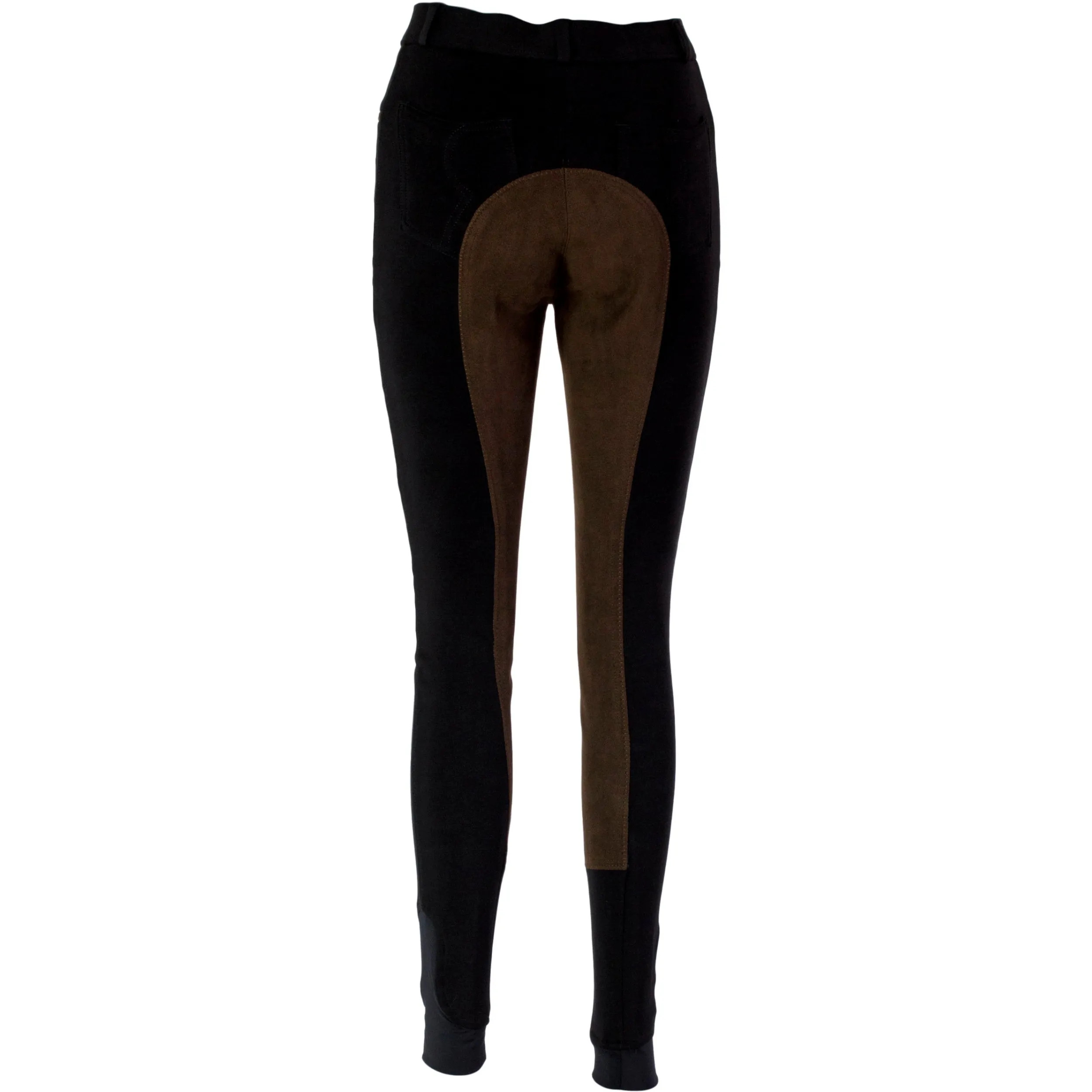 Damen Reithose Vollbesatz Flex BASICLINE schwarz/dunkelbraun