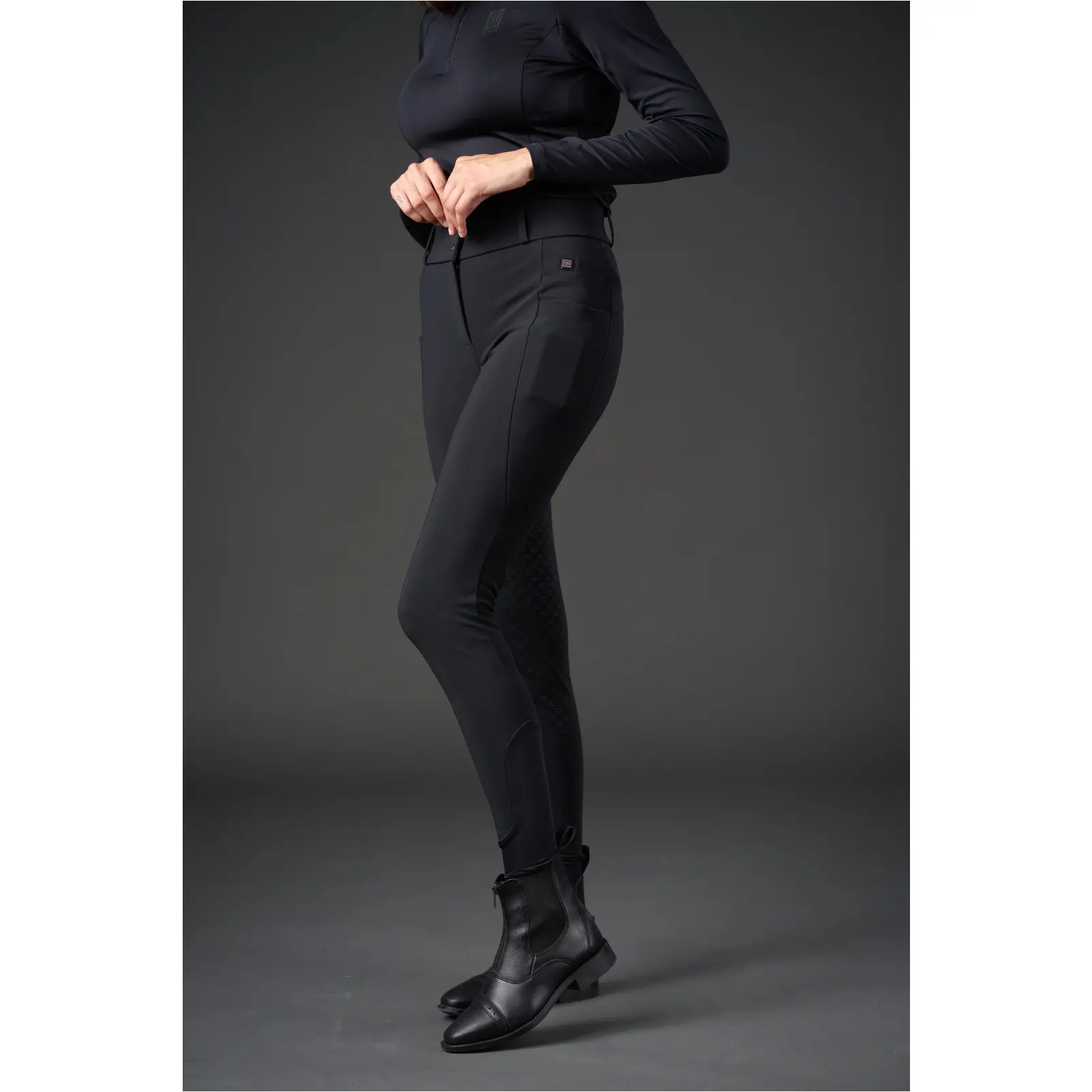Winter Damen Heizreithose Silikon Vollbesatz HEAT Tech schwarz
