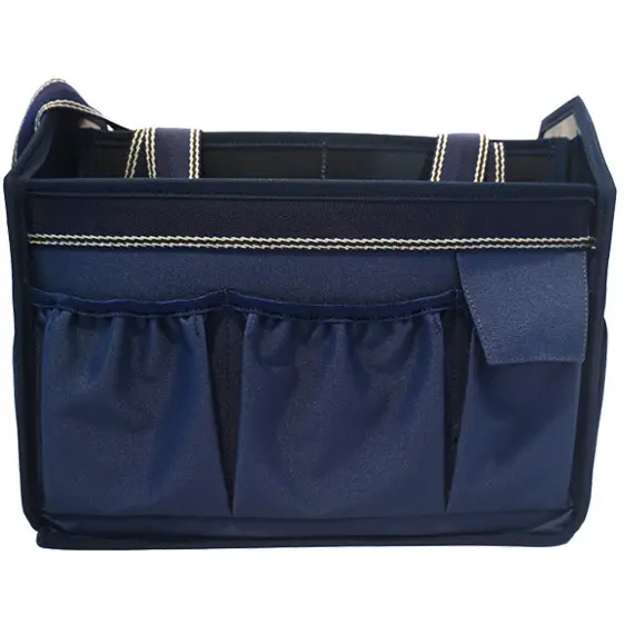 Putztasche faltbar marine/braun/beige