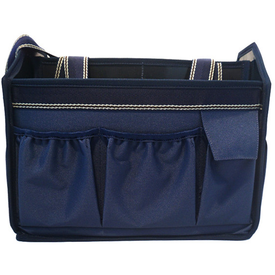 Putztasche faltbar marine/braun-beige