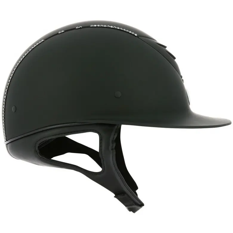 Damen Reithelm ELÉGANCE CRISTAL matt schwarz/schwarz