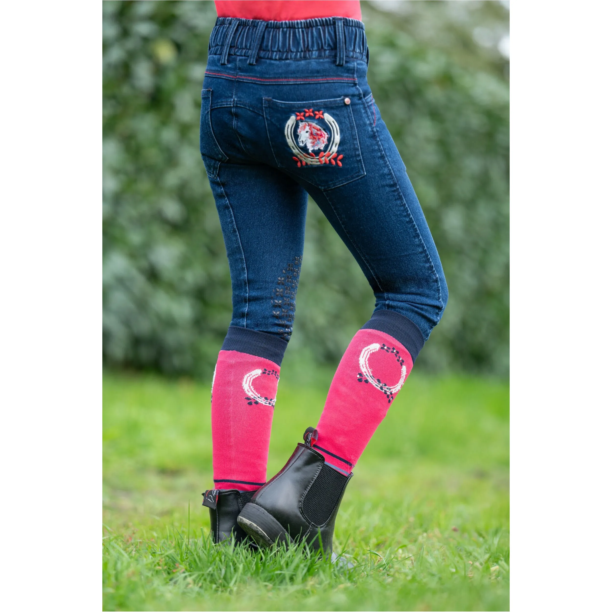 Kinder Reithose Silikon Kniebesatz AYMEE DENIM dunkelblau