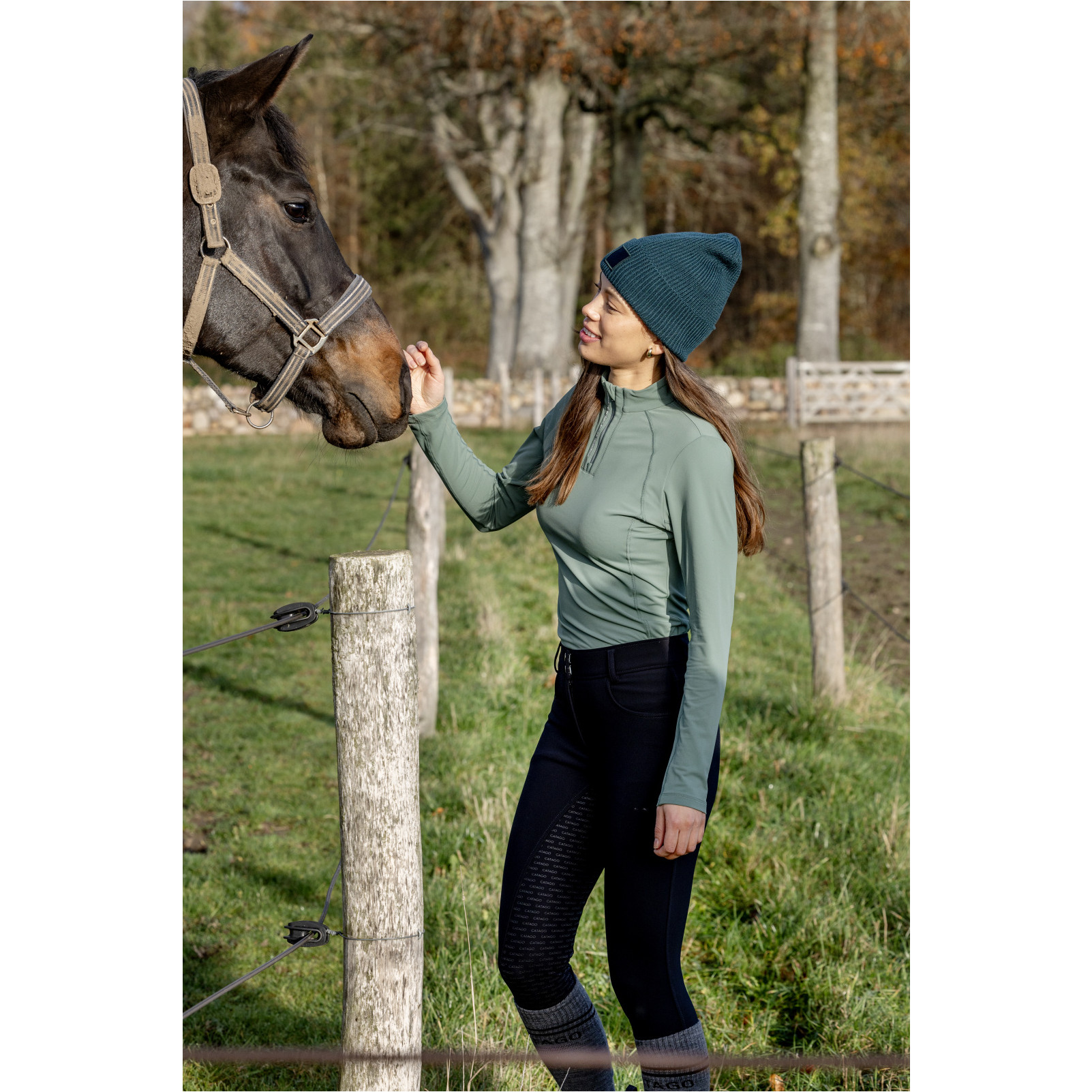 Damen Funktionsshirt Langarm BREE half-zip duck green