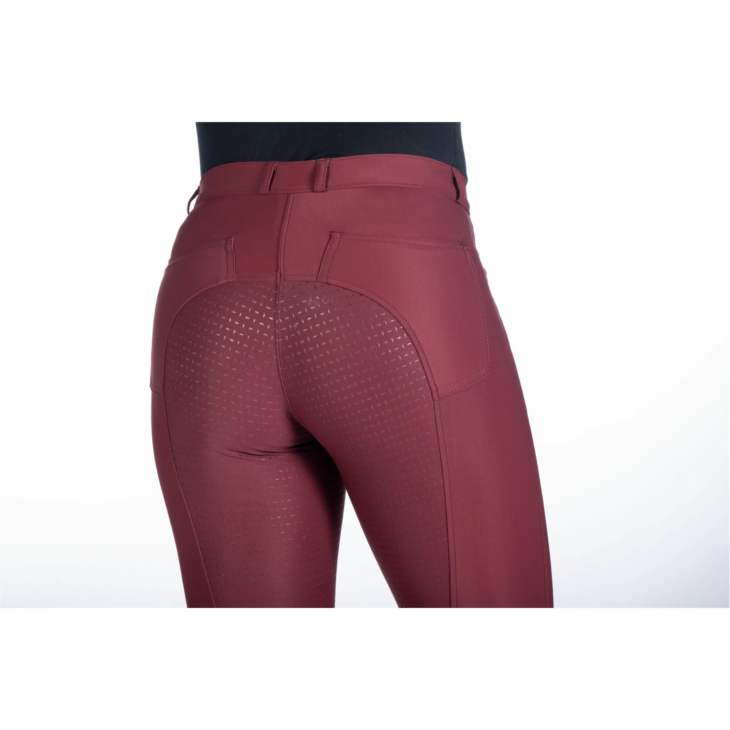Damen Reithose Silikon Vollbesatz LUNA weinrot