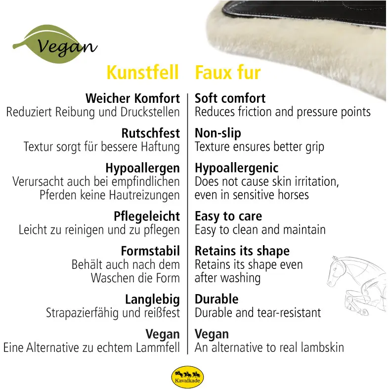 Sattelgurtschoner Kunstfell mit Bauchlatz GUSTAV Vegan braun