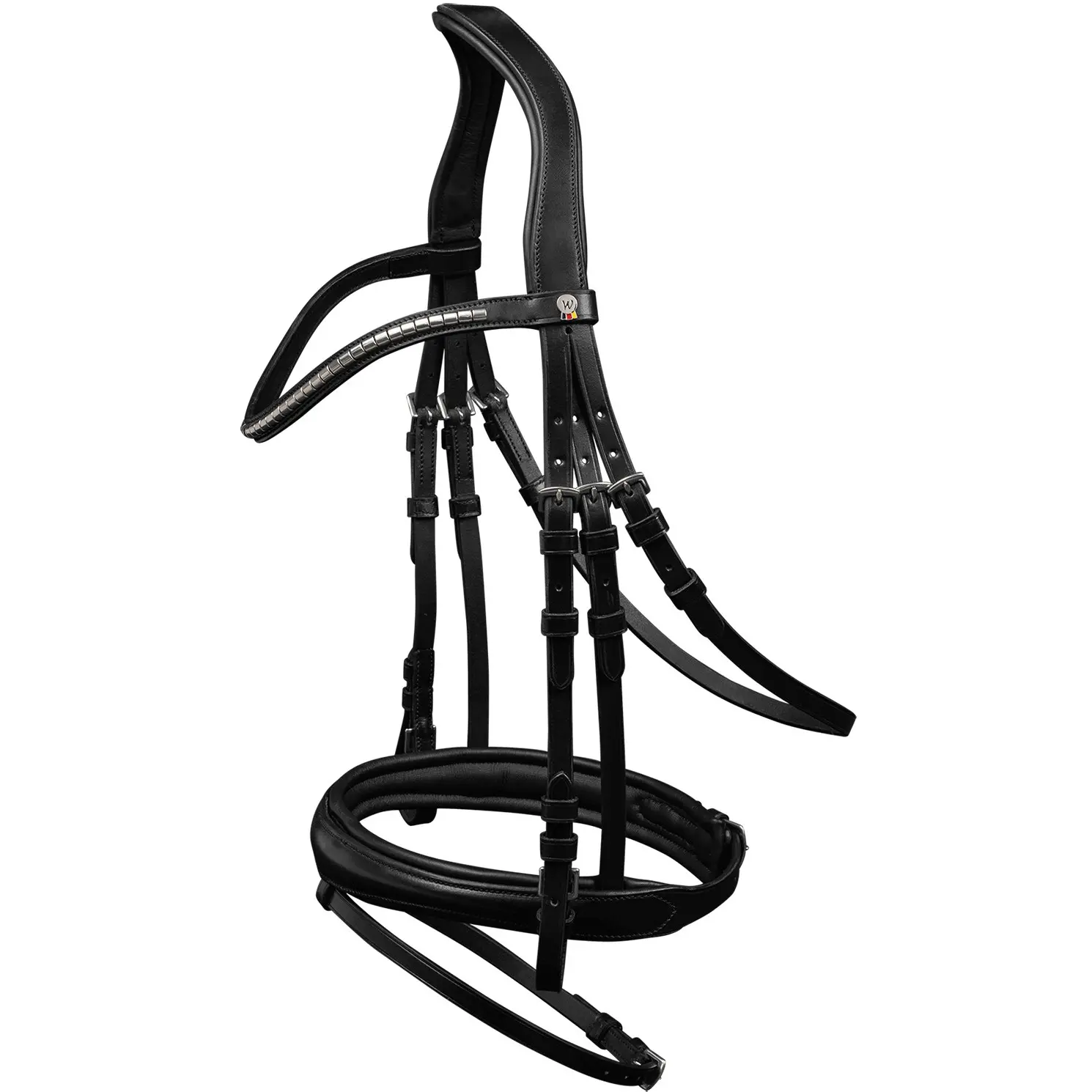 Trensenzaum mit englisch kombiniertem Reithalfter X-Line CLINCHER schwarz