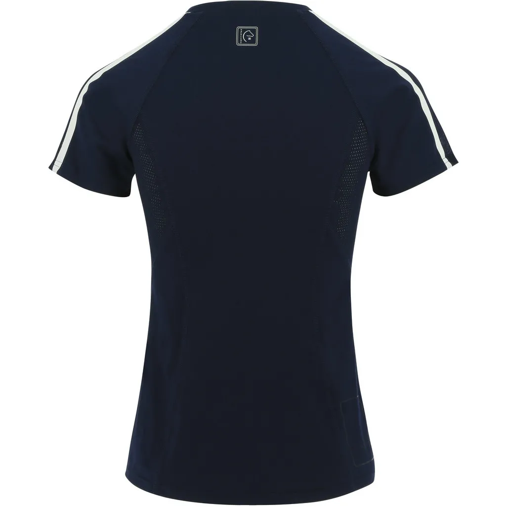 Damen T-Shirt MARION mit Mesheinsätzen marineblau
