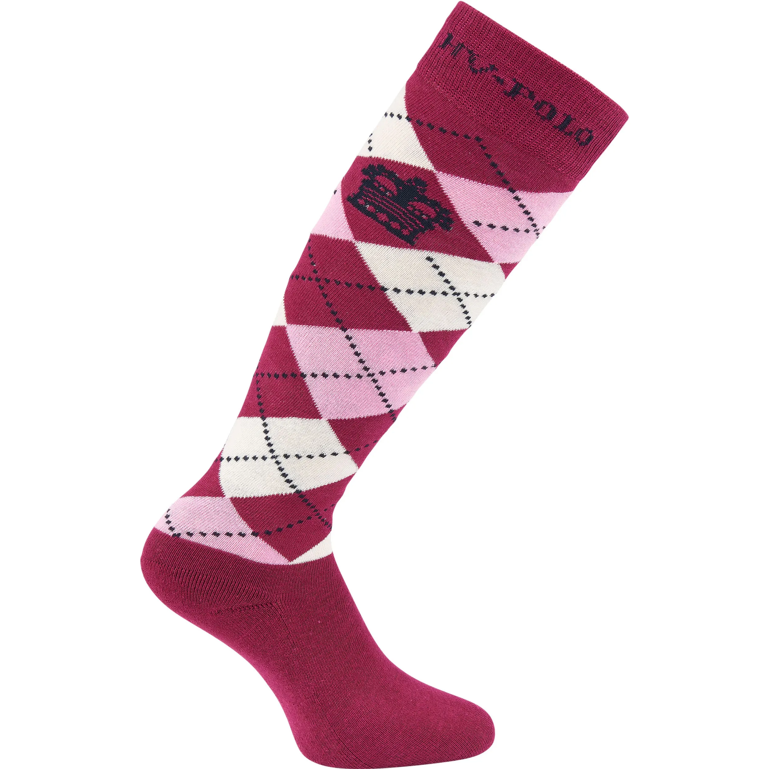Damen Reitsocken HVPArgyle roja/pink/navy