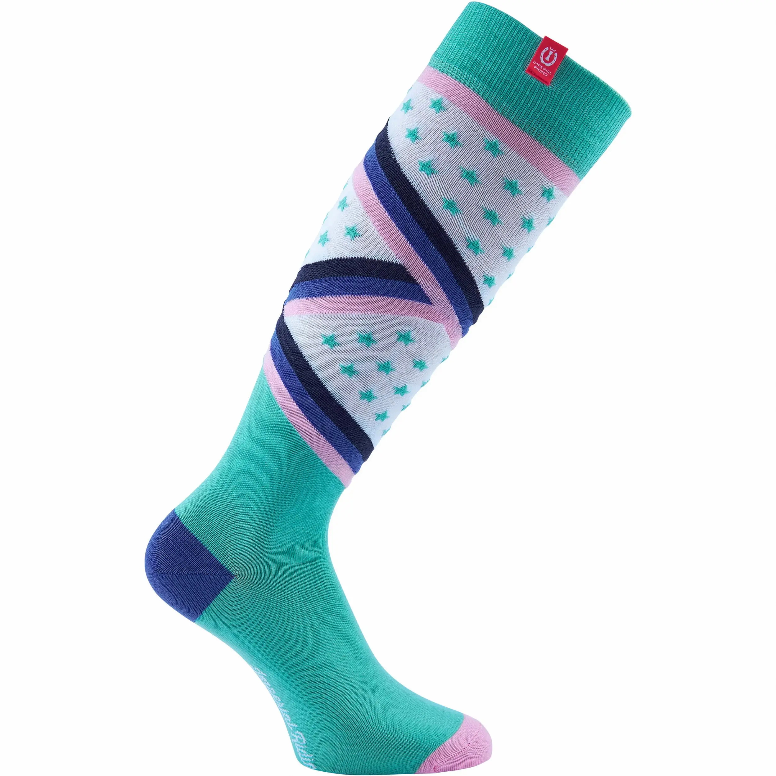 Damen Reitsocken IRHStars & Stripes jade green