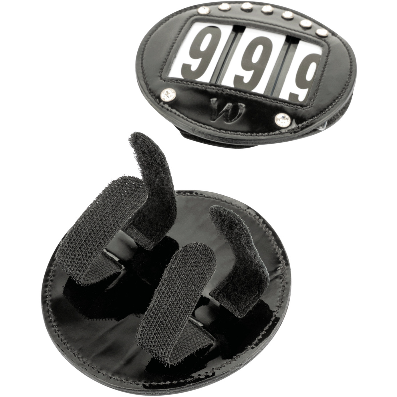 Kopfnummern 3-stellig Lackleder schwarz 9,5cm