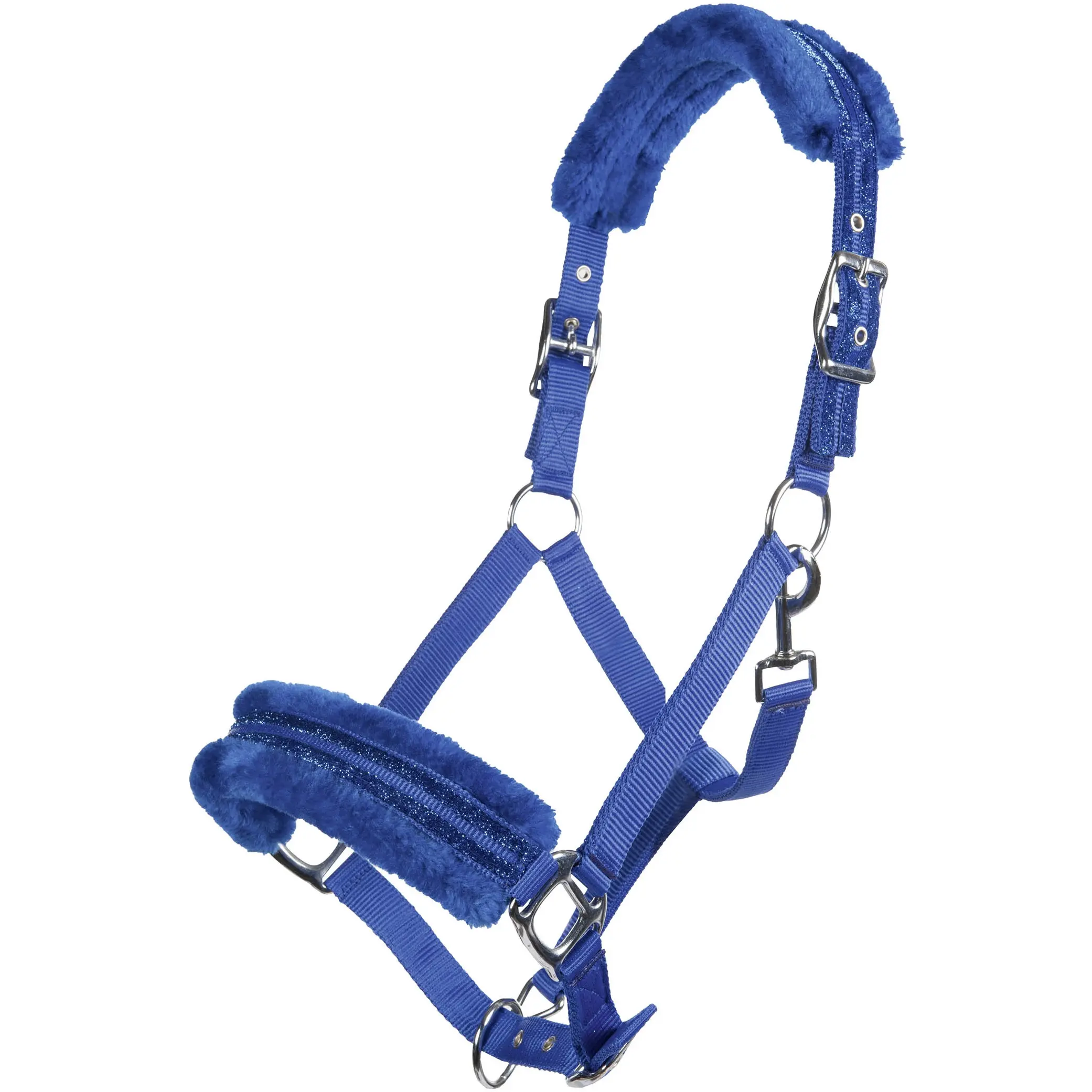 Halfter mit Polarfleece Polsterung GLITTER kornblau
