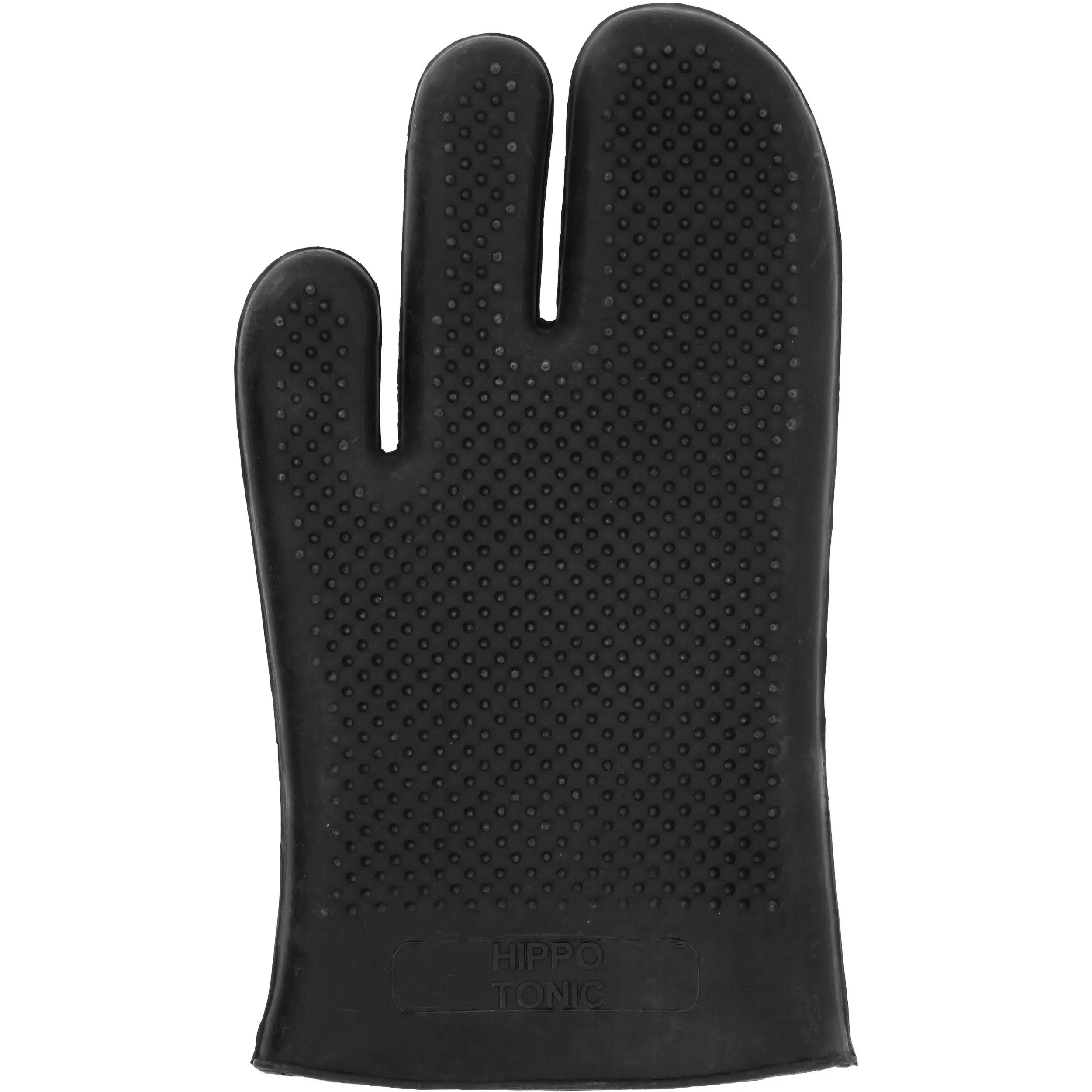 Doppelseitiger Striegelhandschuh 3 Finger schwarz Doppelseitiger Striegelhandschuh 3 Finger schwarz