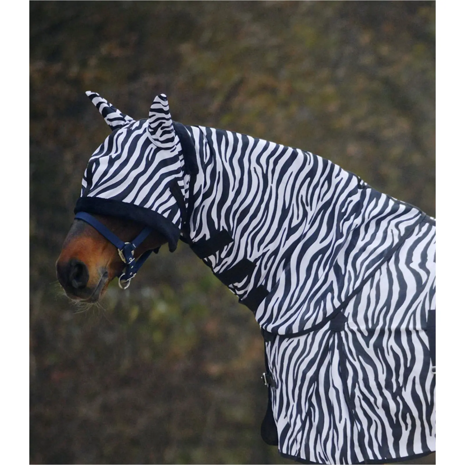 Halsteil für Fliegendecke ZEBRA schwarz/weiß