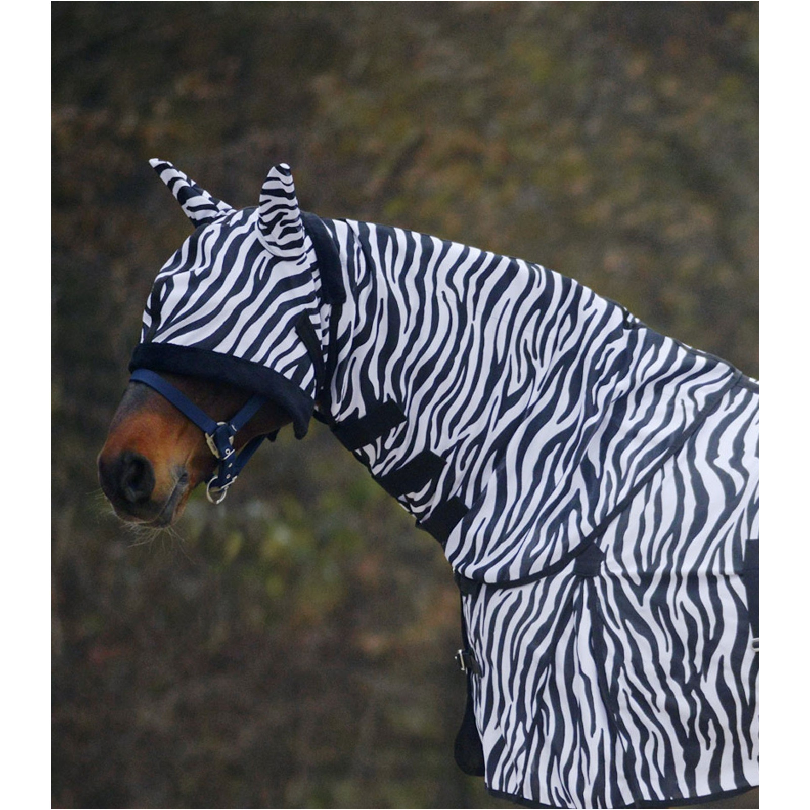 Halsteil für Fliegendecke ZEBRA schwarz/weiß