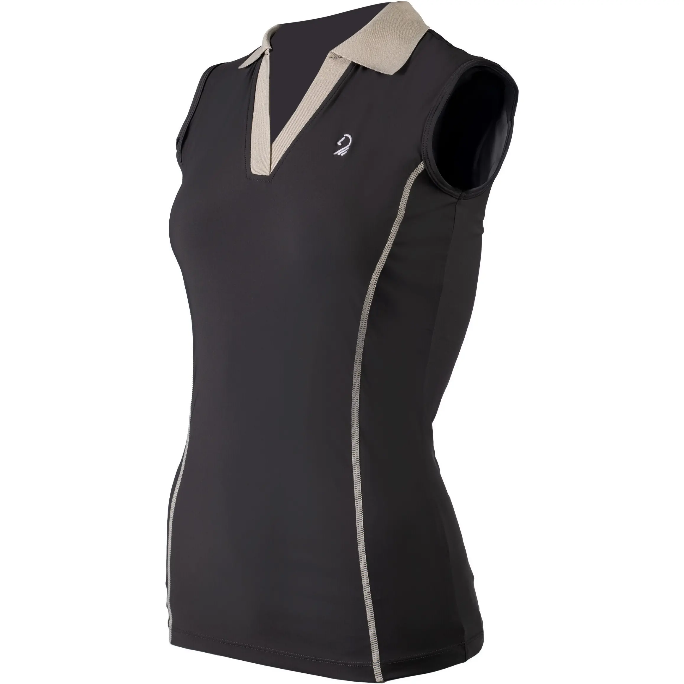 Damen Poloshirt ärmellos LIMONE schwarz