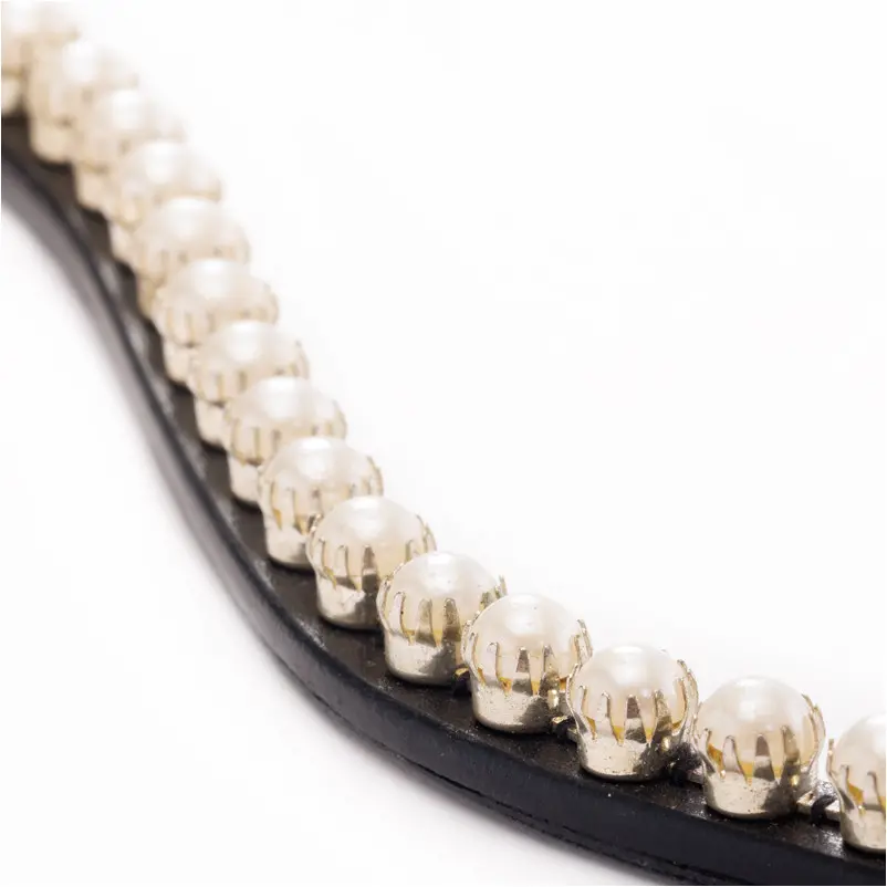 Stirnband PEARL schwarz/creme