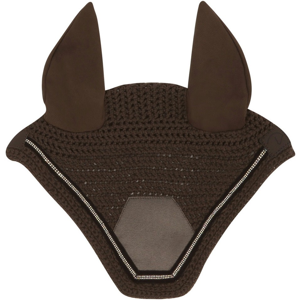 Fliegenohrenhaube mit Strass DOMINO kupfer Fliegenohrenhaube mit Strass DOMINO kupfer