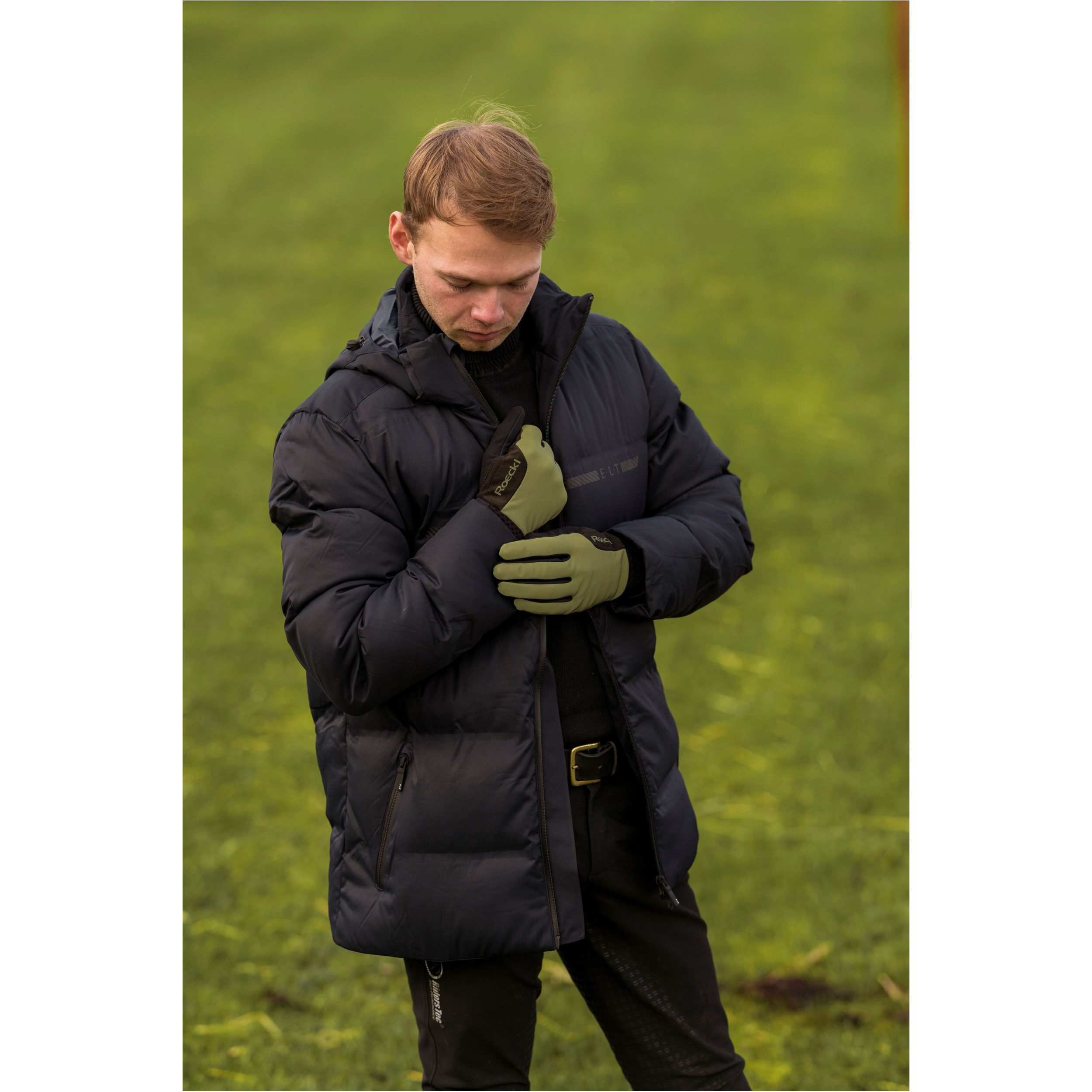 Winter Reithandschuhe WOLFACH olive reflect