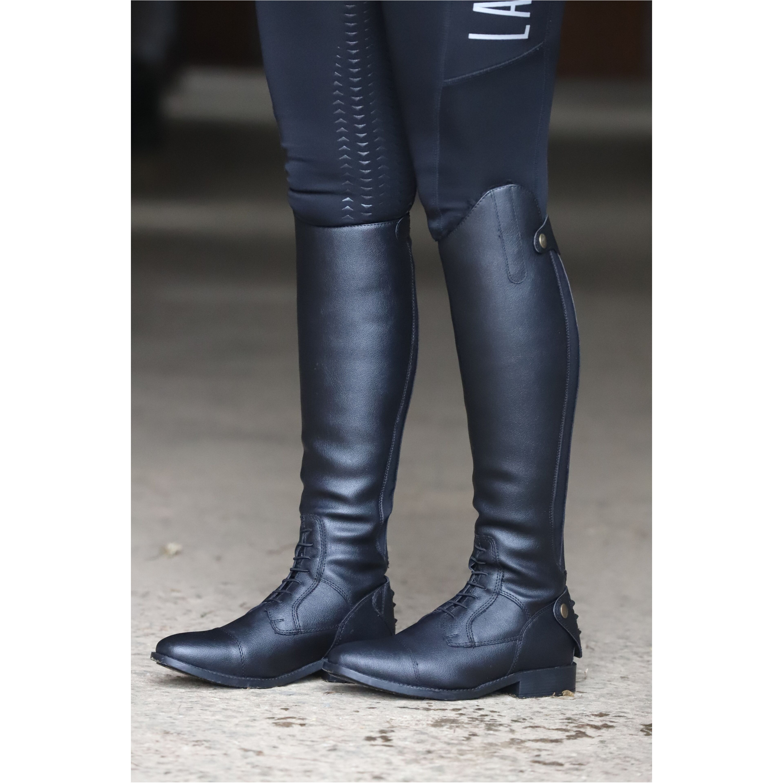 Winter Damen Reitstiefel CALGARY Kunstleder schwarz