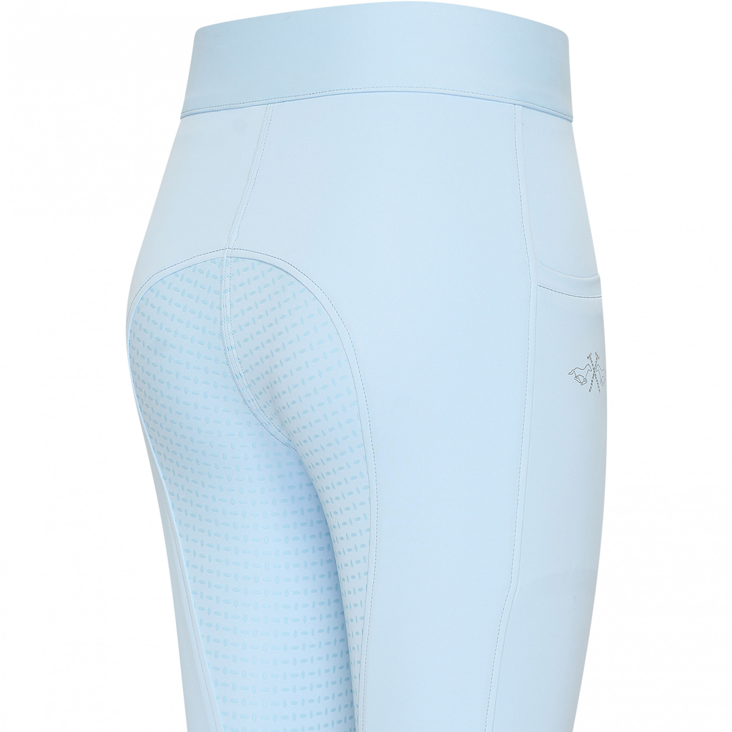Kinder Reitleggings Silikon Vollbesatz HVPLotte lightblau