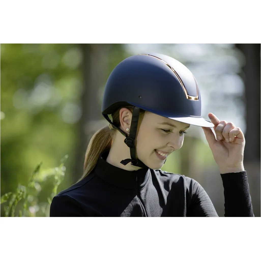 Damen Reithelm LADY SHIELD dunkelblau/rosegold