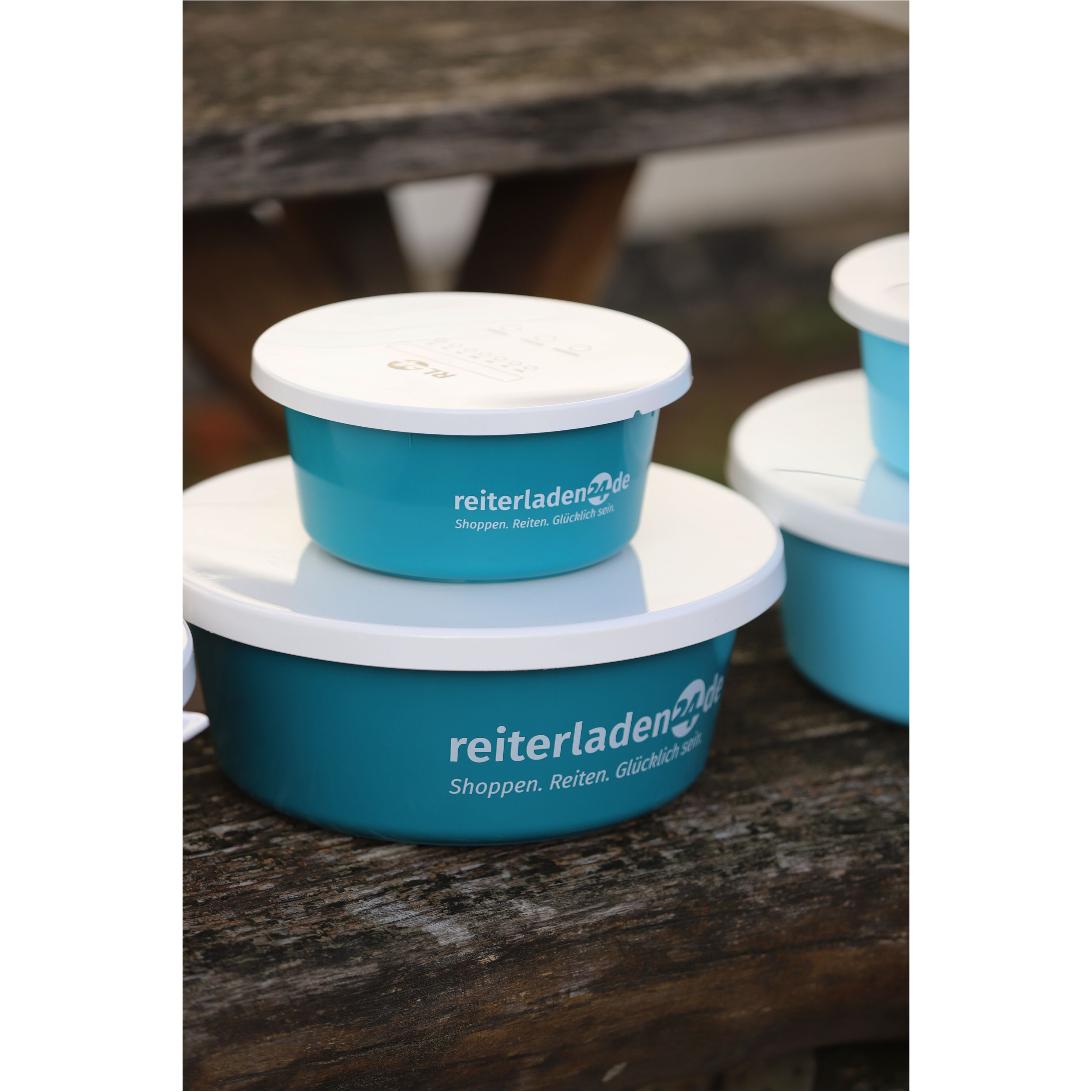 Müslischale mit Deckel wasserblau (3er Set)