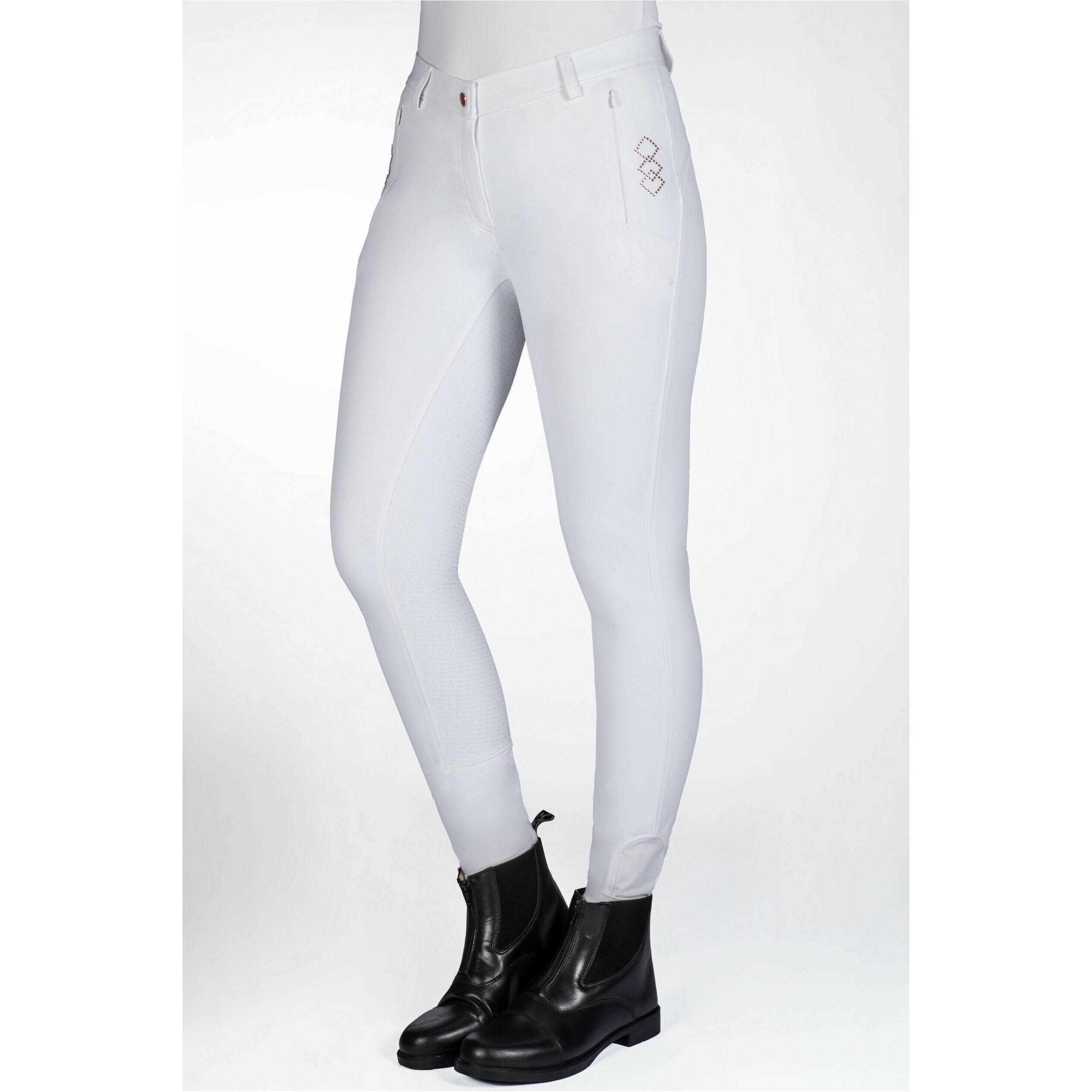 Damen Reithose Silikon Vollbesatz ALEXIS weiß