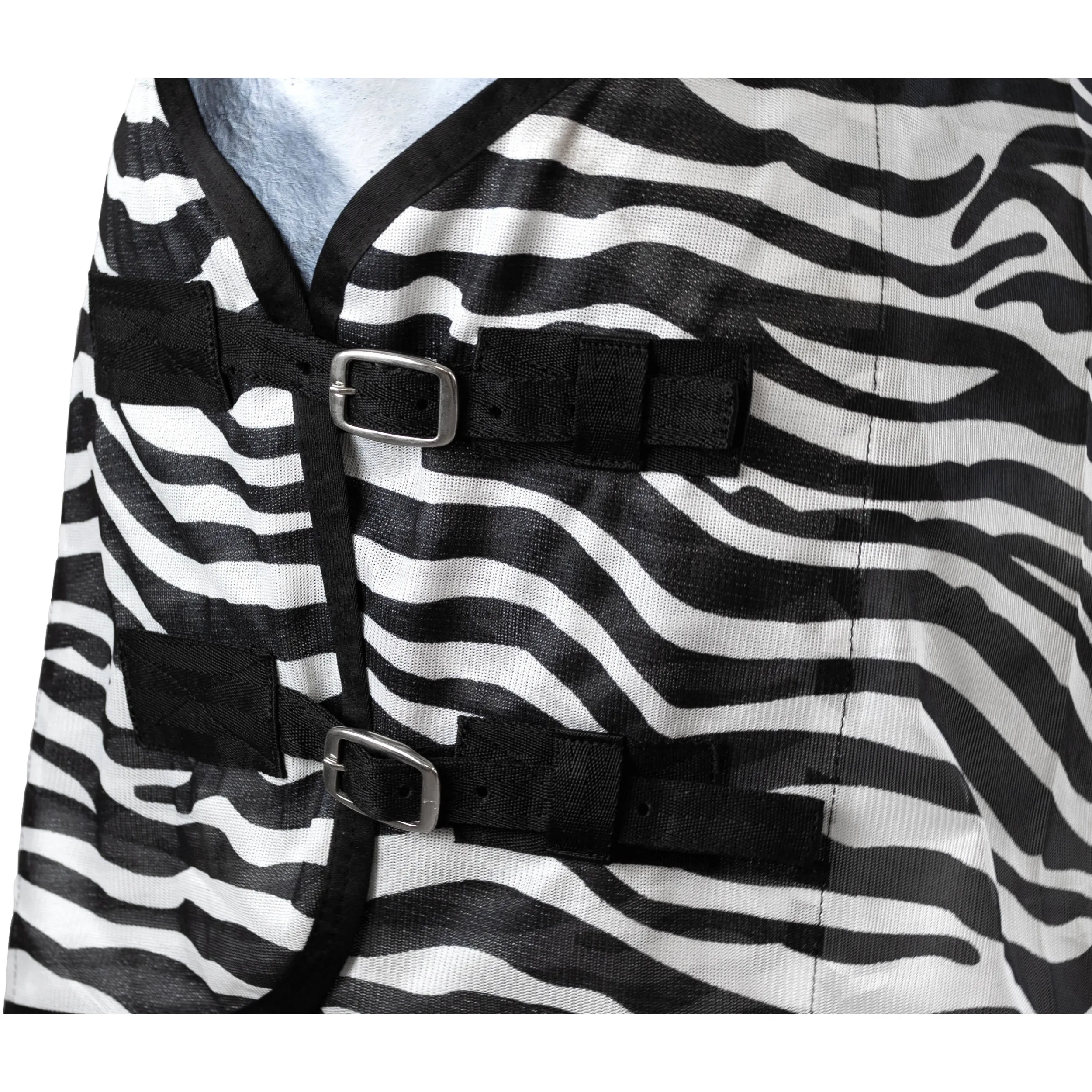 Fliegendecke mit Kreuzgurt ZEBRA schwarz/weiß