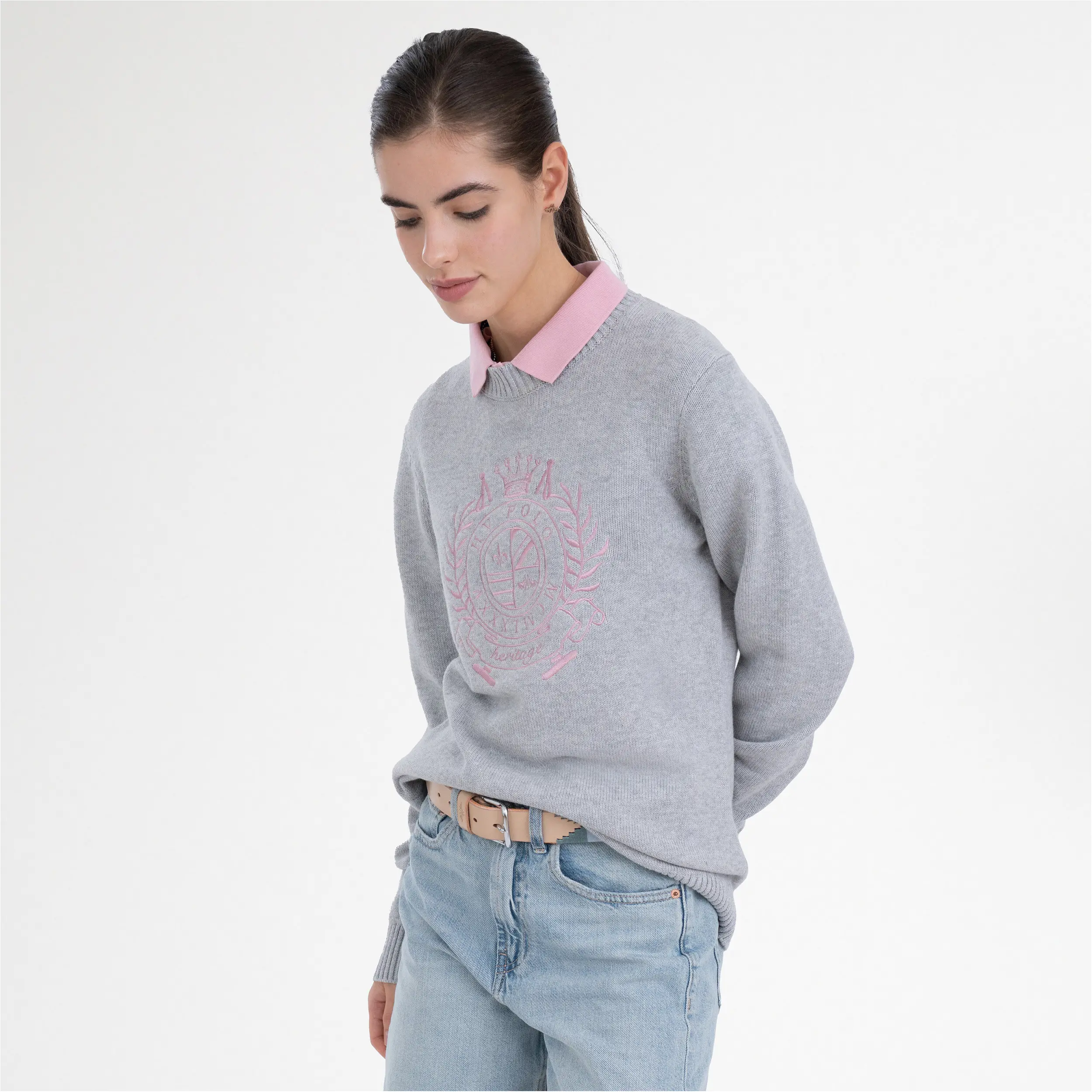 Damen Pullover HVPJordyn grau melange