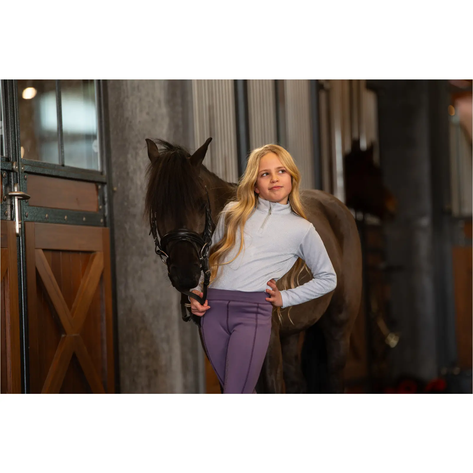 Winter Kinder Reitleggings Silikon Vollbesatz SOPHIA montana grape Winter Kinder Reitleggings Silikon Vollbesatz SOPHIA montana grape