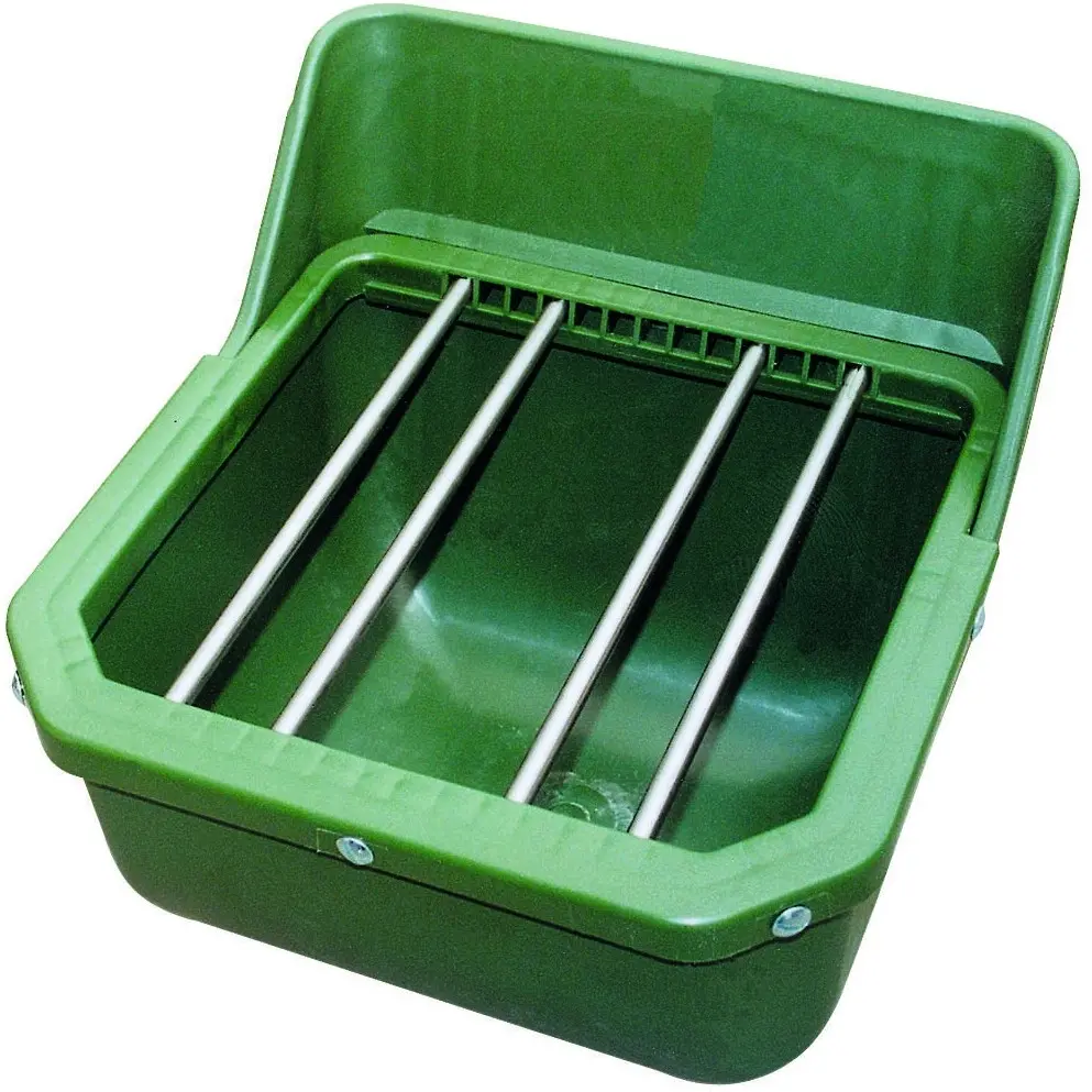 Kraftfuttertrog Fohlentrog mit Metallstäben grün