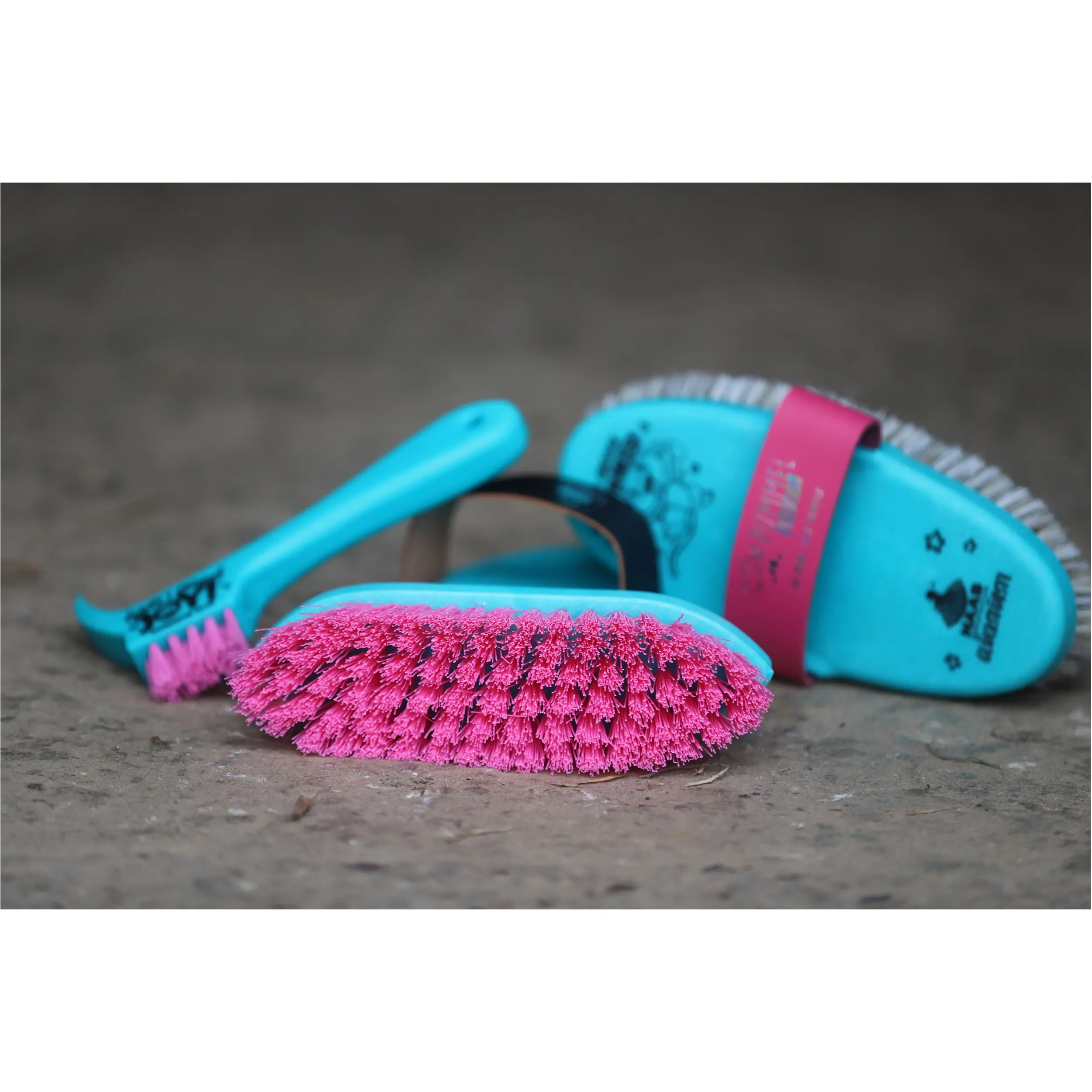 Bürsten-Set Pummel MOOH (4-teilig) türkis/pink