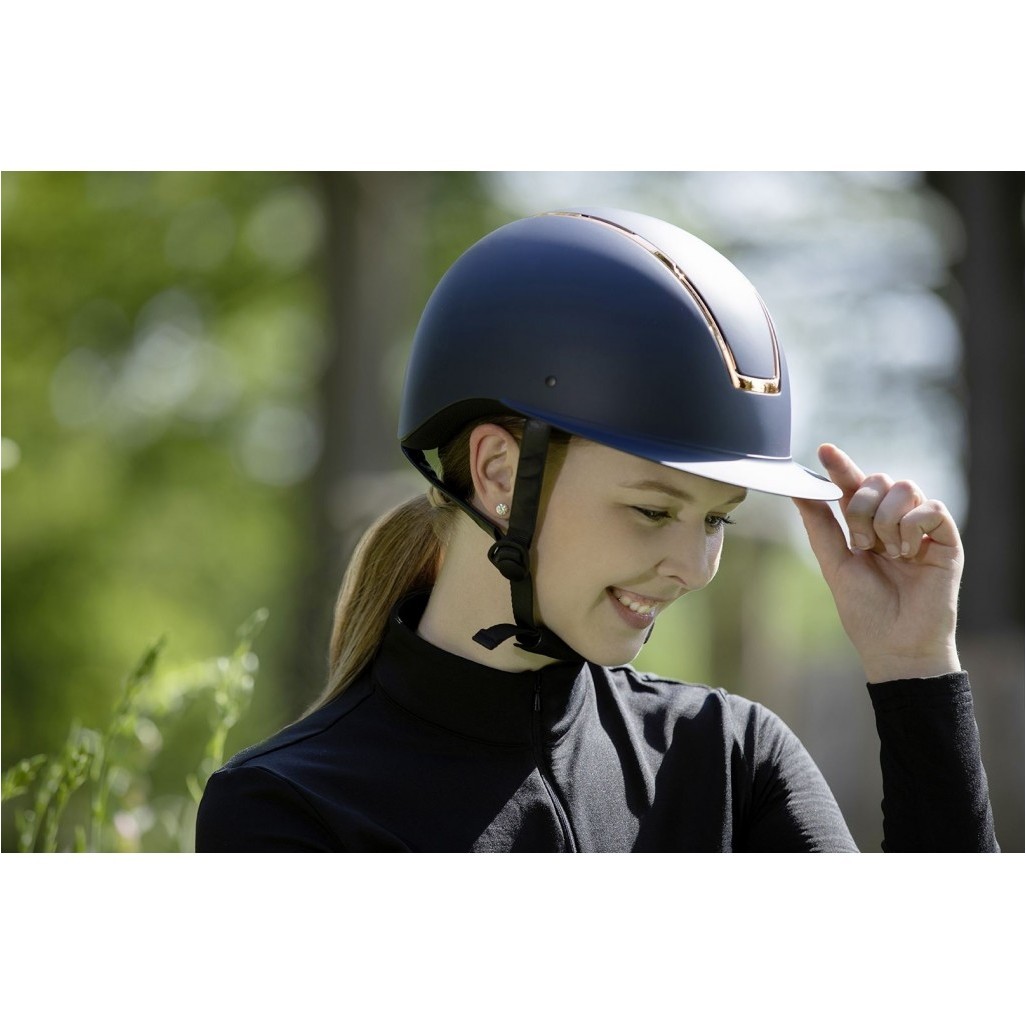 Damen Reithelm LADY SHIELD dunkelblau/rosegold