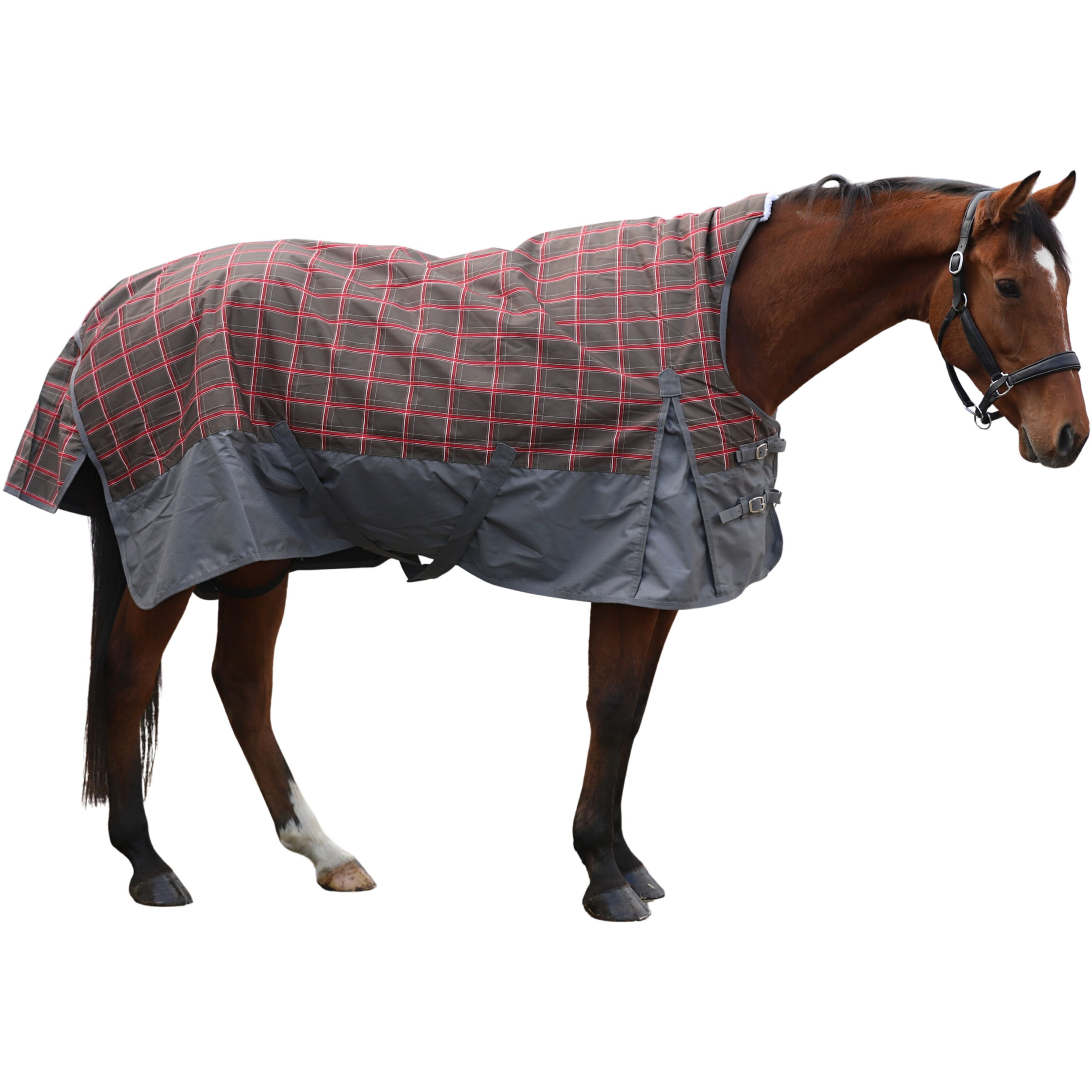 Outdoordecke High Neck 600D mit Polarfleecefutter IRHCustomized grey check/grey