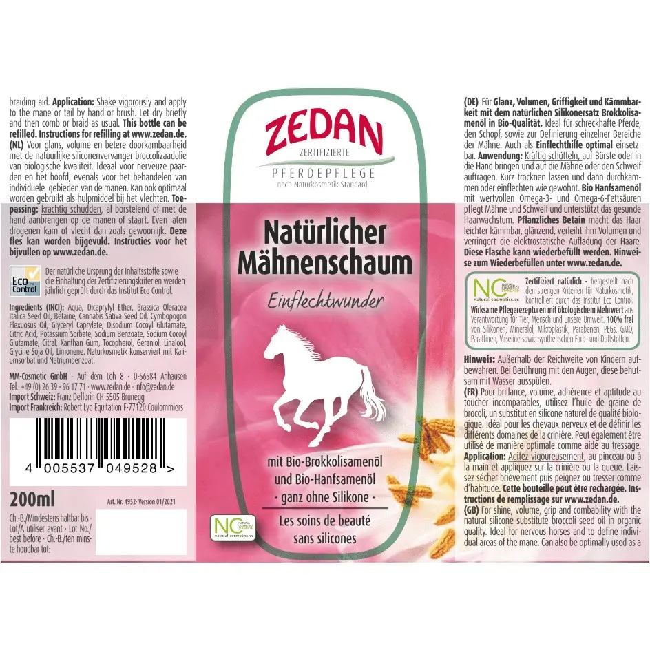 Natürlicher Mähnenschaum Einflechtwunder 200ml