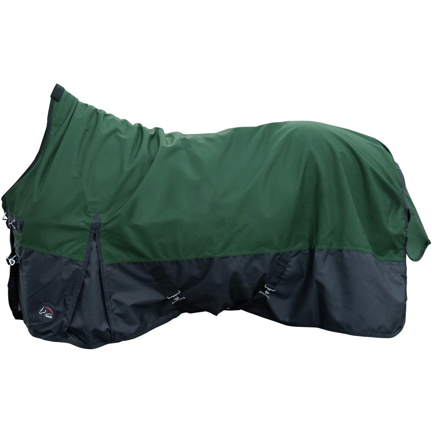 Weidedecke High Neck 1200D mit Fleecefutter GLASGOW dunkelgrün/schwarz