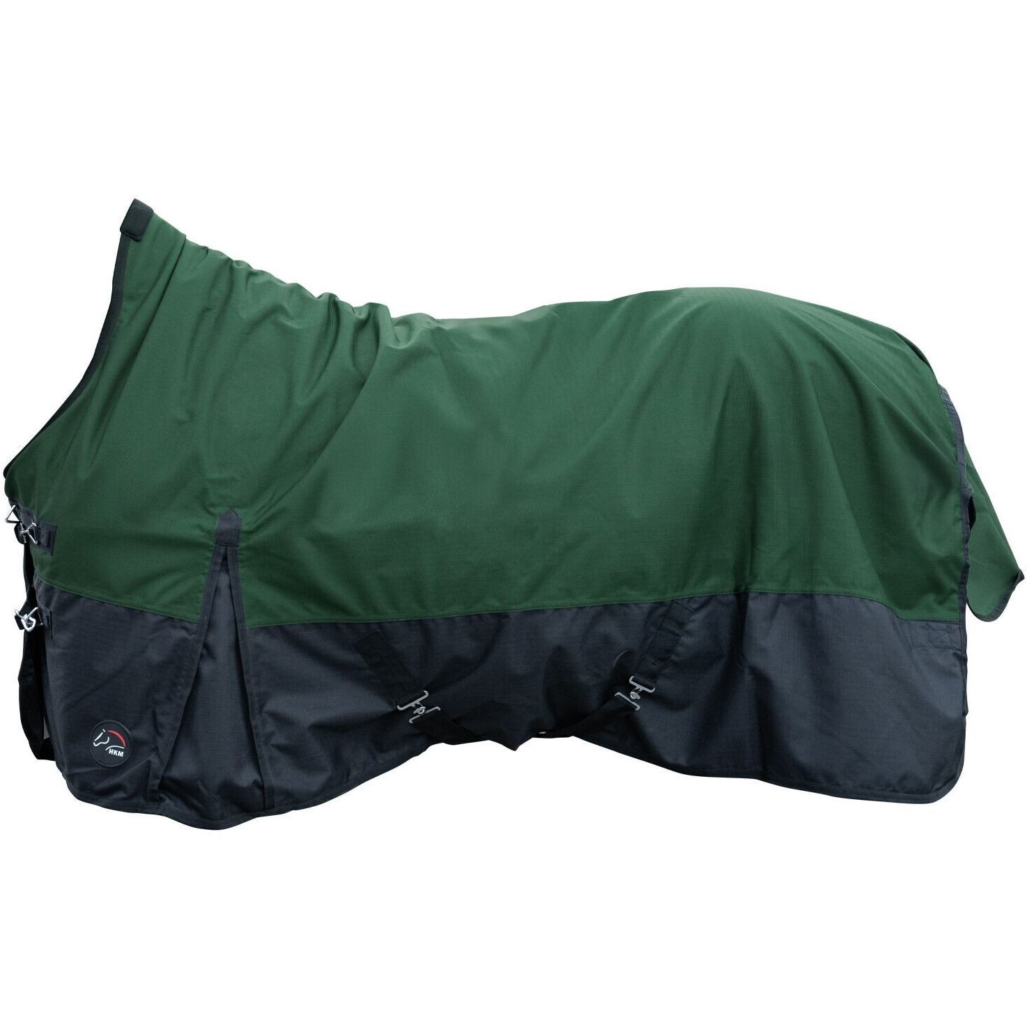 Weidedecke High Neck 1200D mit Fleecefutter GLASGOW dunkelgrün/schwarz