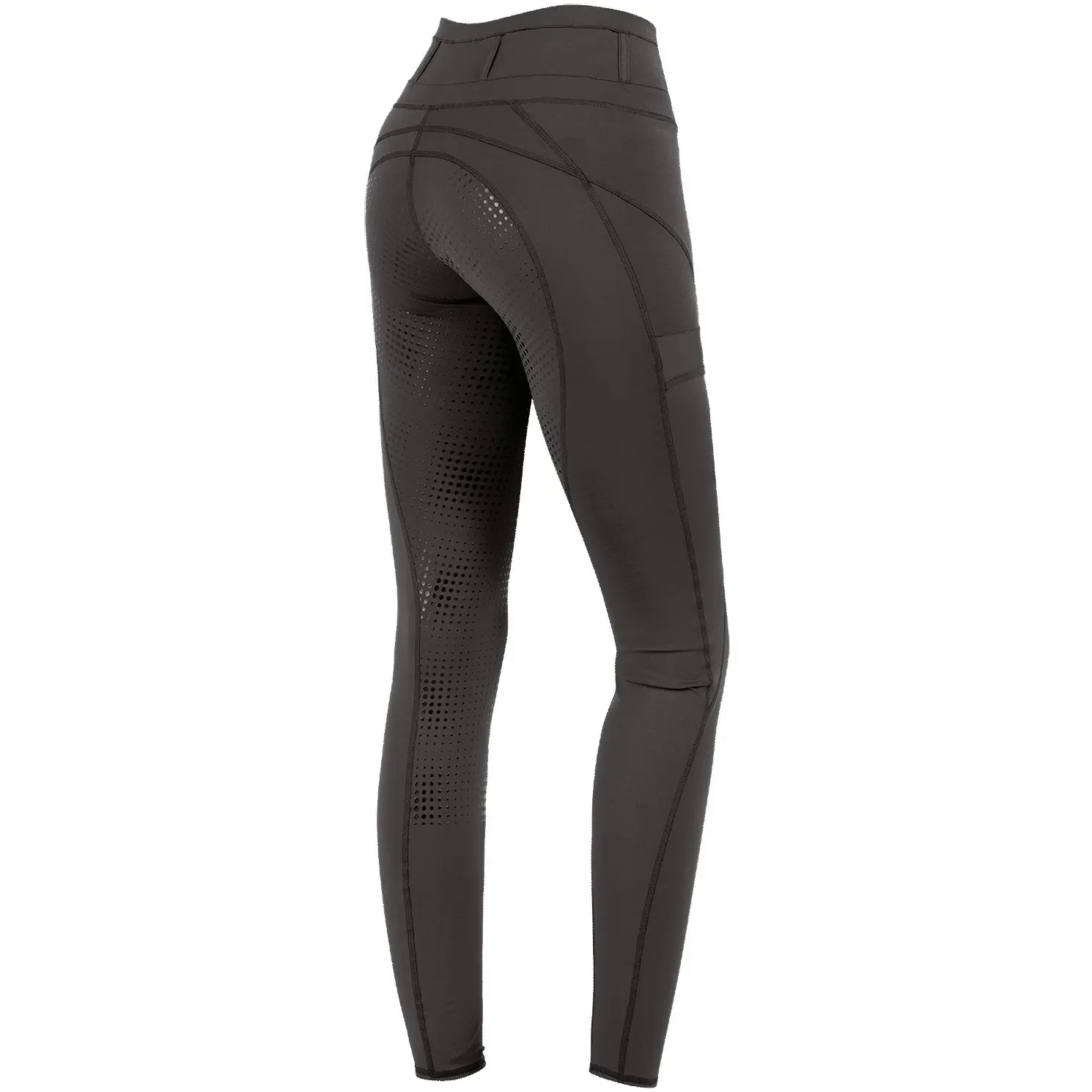 Damen Reitleggings Silikon Vollbesatz HANNA High Waist schlamm