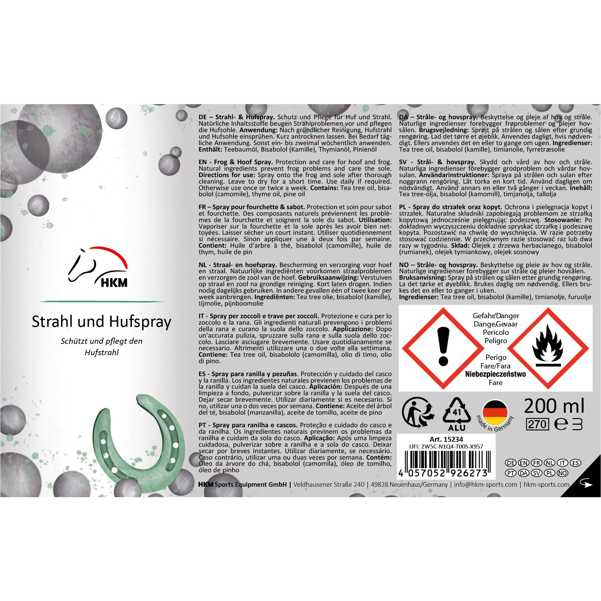 Strahl- und Hufspray weiß 200ml