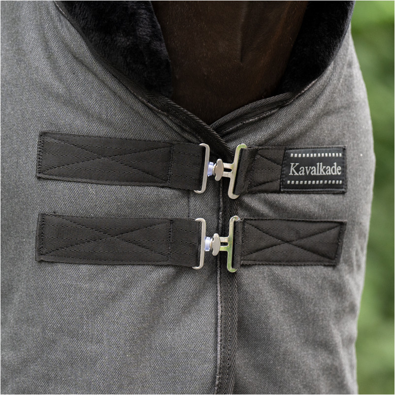 Transport- und Abschwitzdecke ELEGANCE grau/schwarz