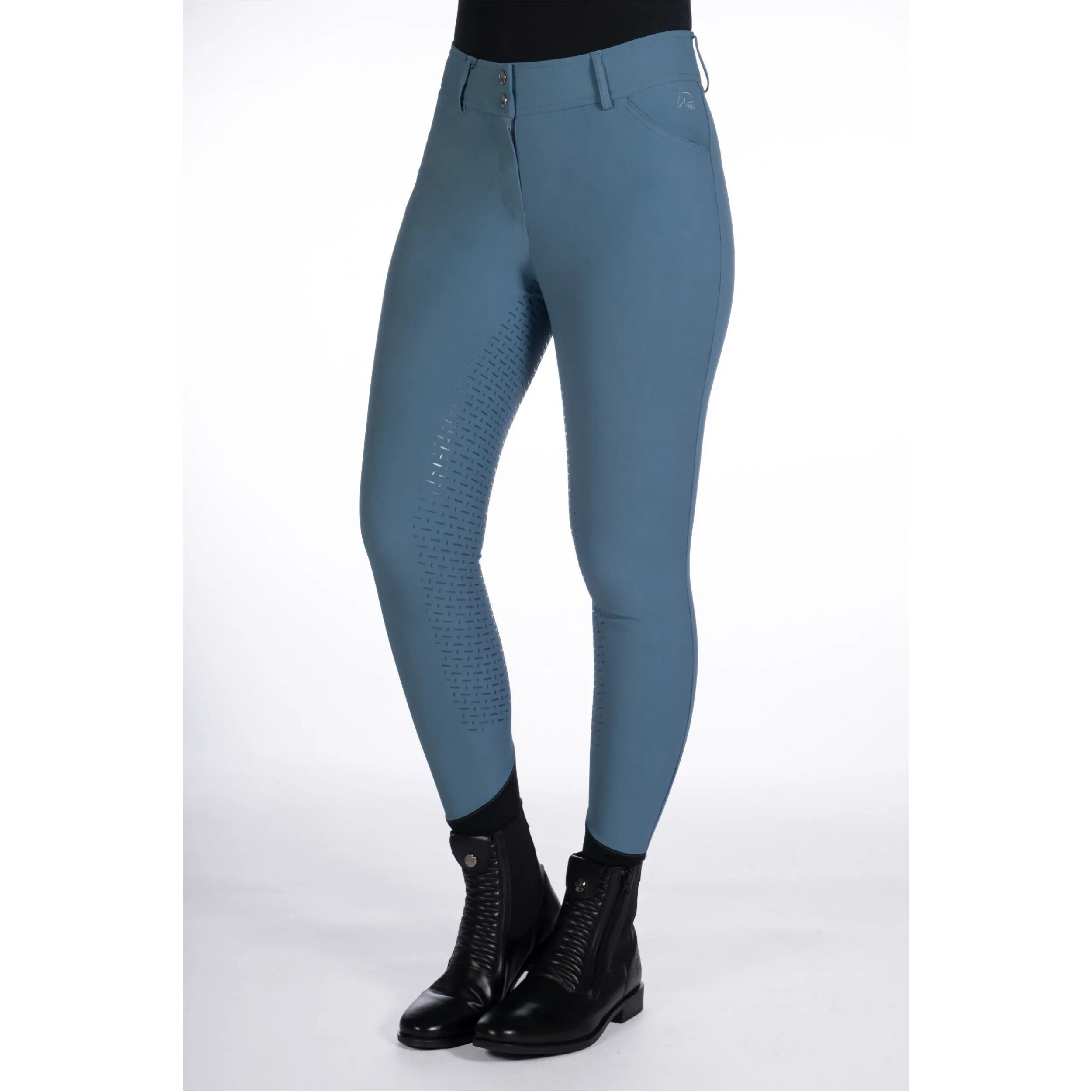 Damen Reithose Silikon Vollbesatz TAMPA rauchblau