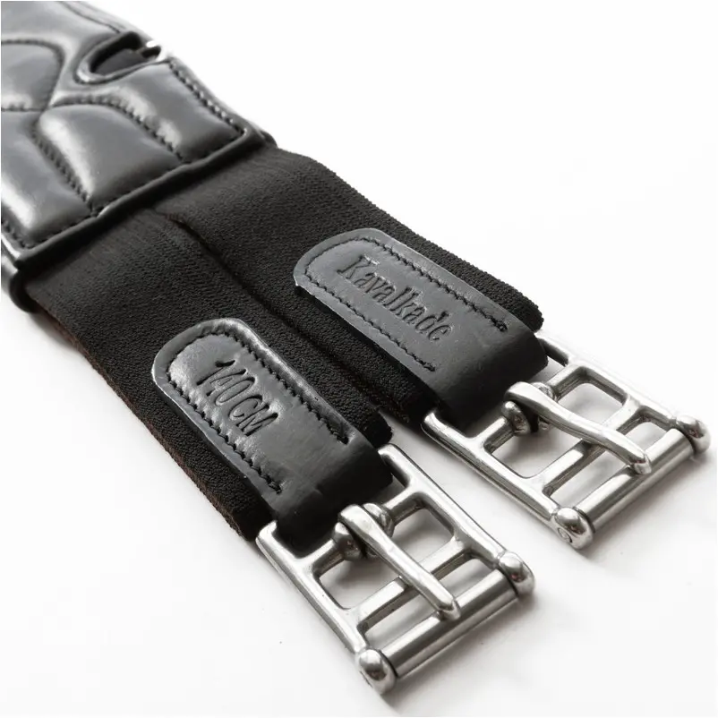 Ledersattelgurt mit Elast COMFORT Softleder schwarz