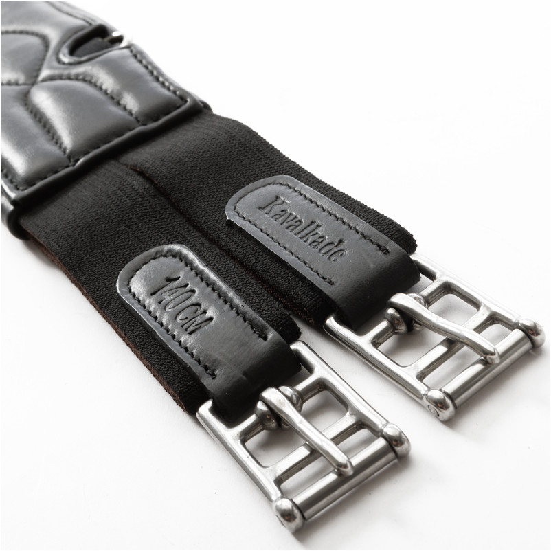 Ledersattelgurt mit Elast COMFORT Softleder schwarz