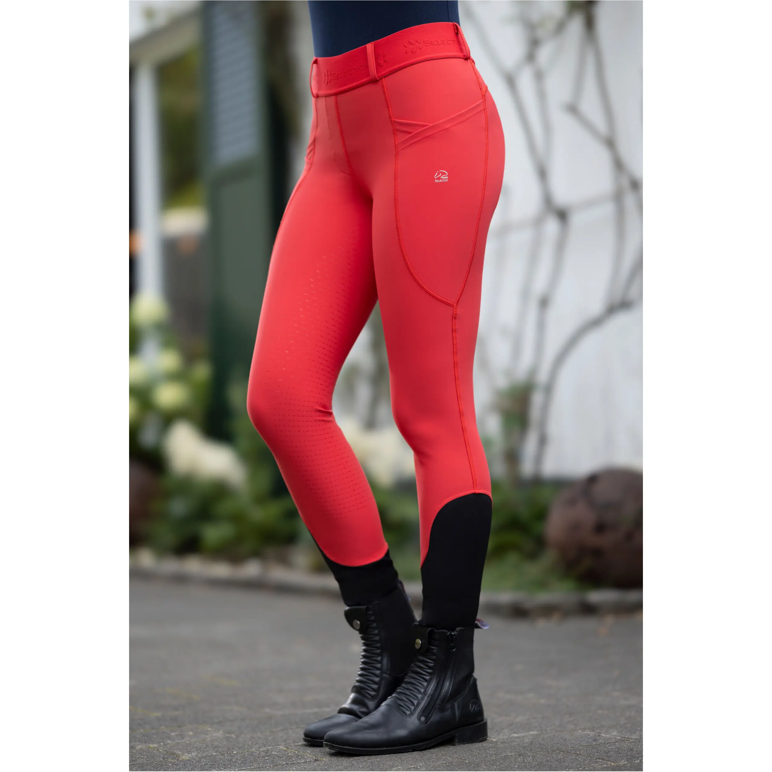 Damen Reitleggings Silikon Vollbesatz ARUBA rot