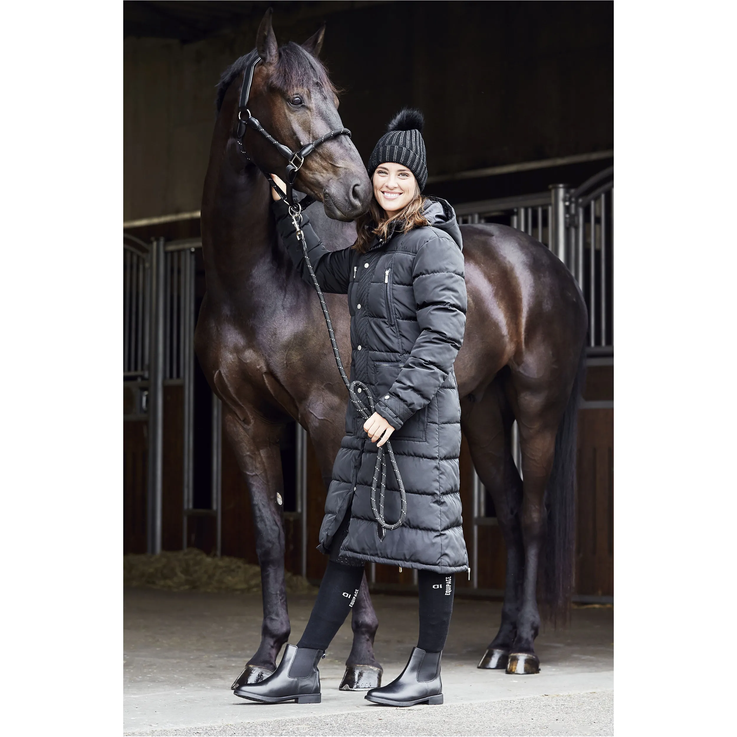 Winter Damen Reitmantel CANDICE schwarz