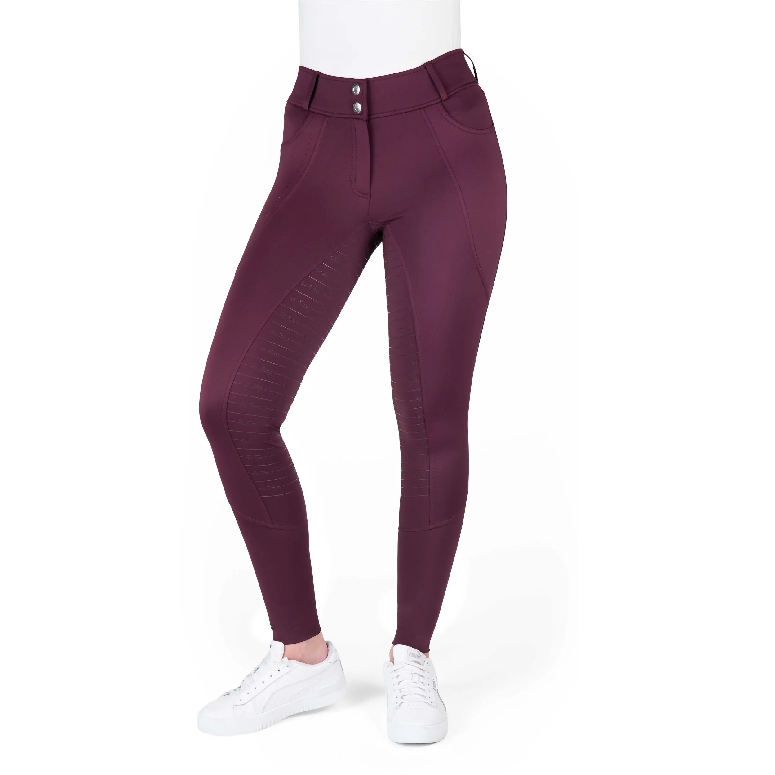 Damen Reithose Silikon Vollbesatz Je t’aime EK-ELSA pflaumenfarben