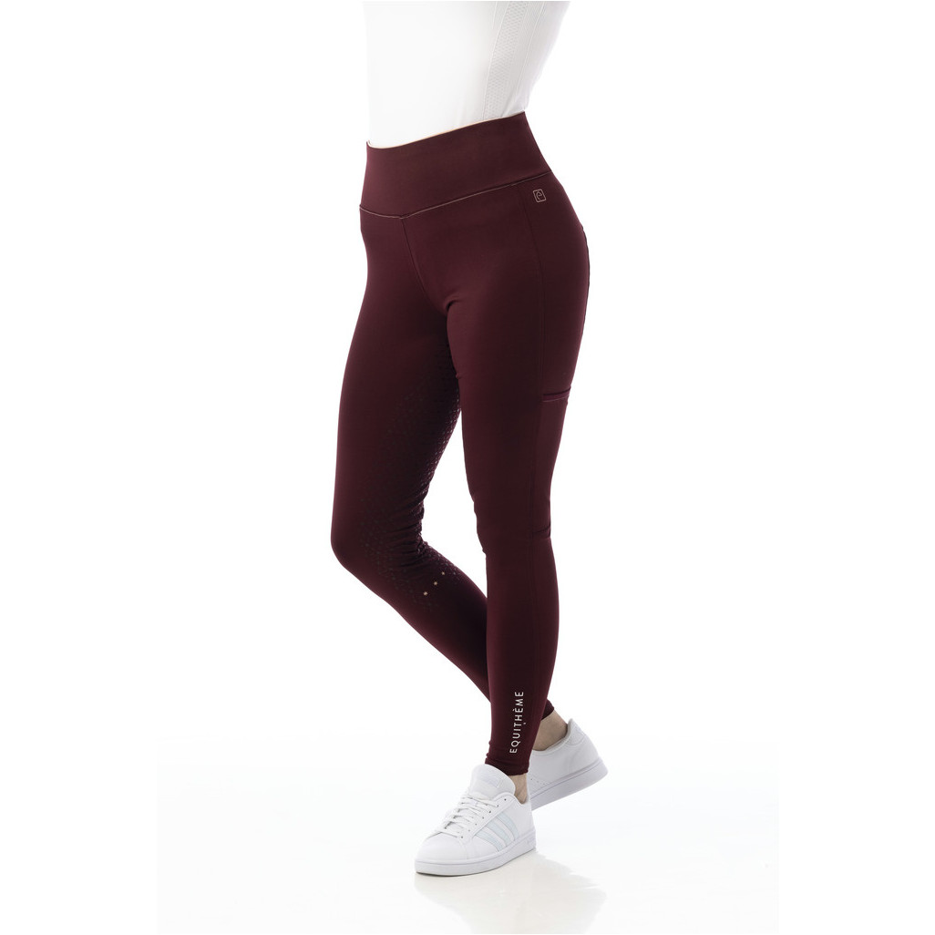 Damen Reitleggings Silikon Vollbesatz LYLY dunkelrot
