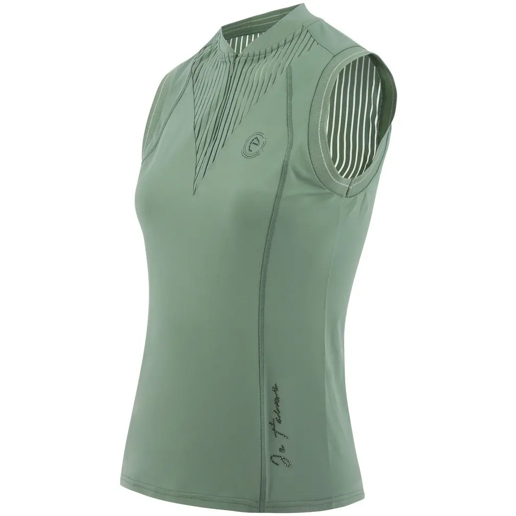 Damen Funktionstop MARGOT mit Mesheinsätzen salbeigrün Damen Funktionstop MARGOT mit Mesheinsätzen salbeigrün