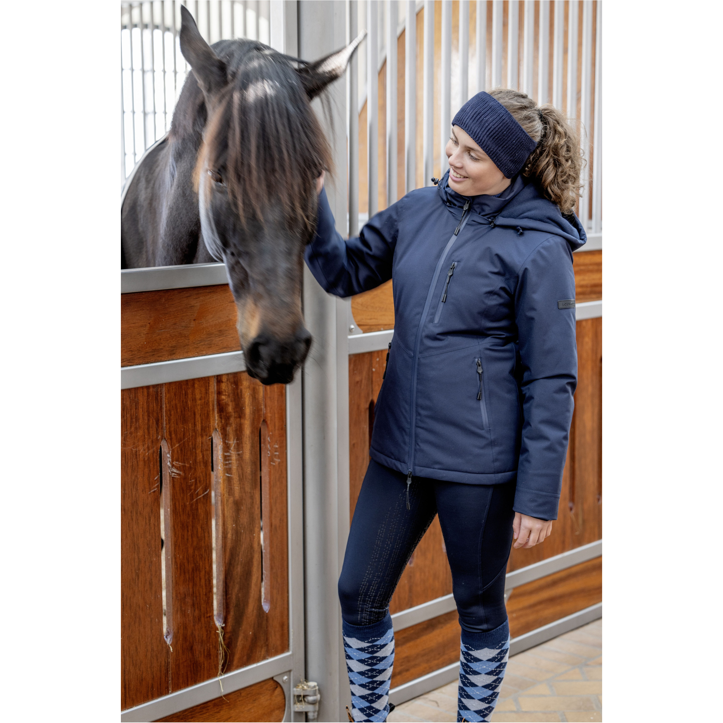 Winter Damen Stirnband mit Steinen VAINA marineblau