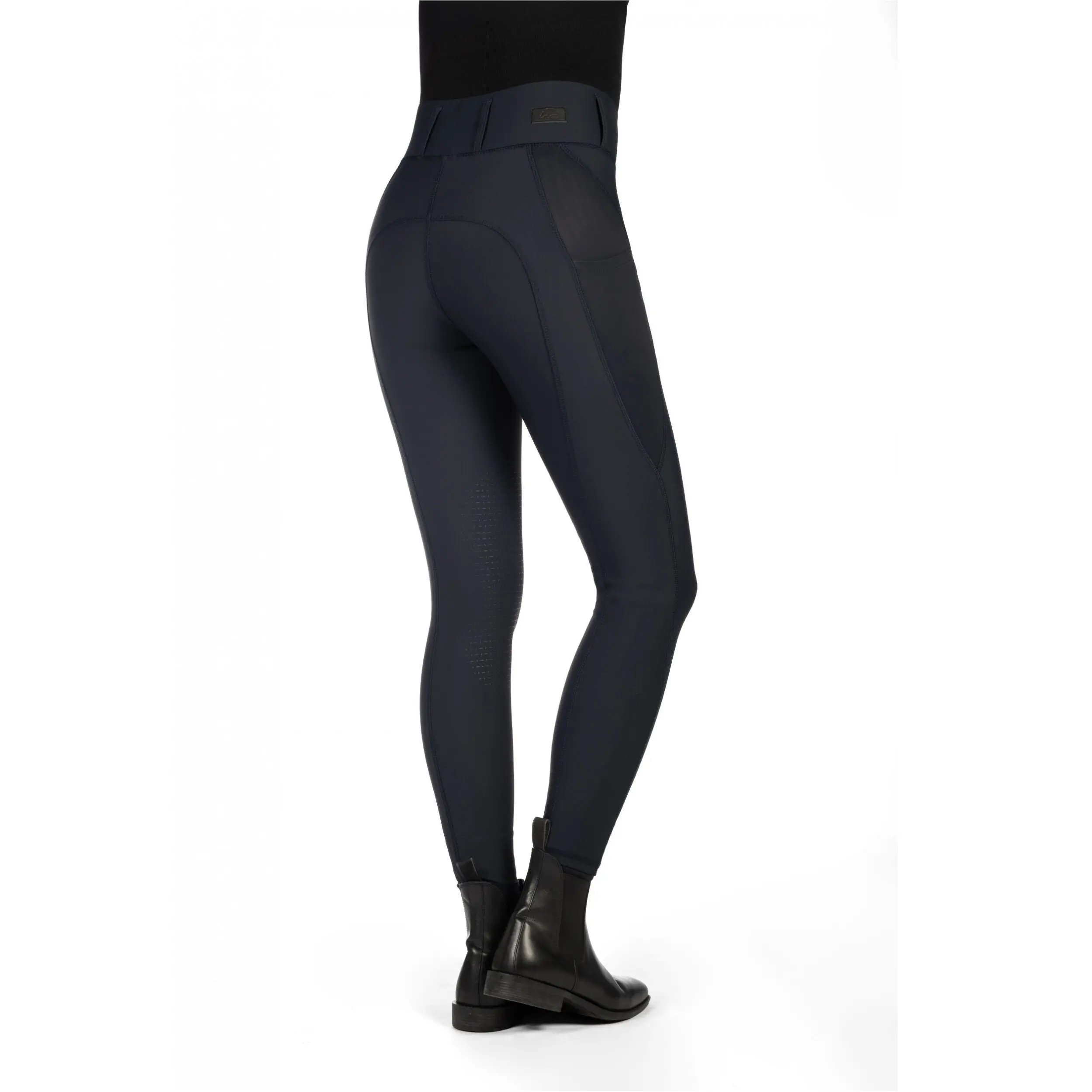 Damen Reitleggings Silikon Kniebesatz JIL HIGH WAIST schwarz